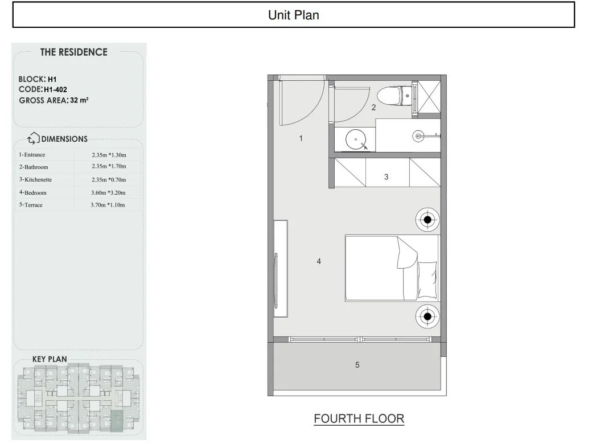 استوديو فندقي فاخر بإدارة DoubleTree by Hilton – تشطيب وفرش كامل